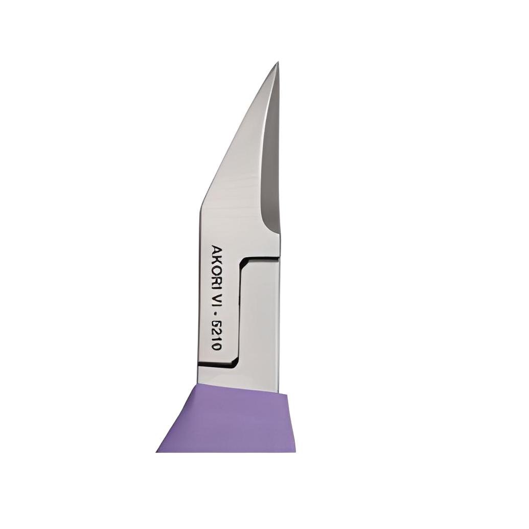 Pince à ongles ergonomique - Violette - Coupe droite - Mors effilés larges - 13 cm - Inox - Akori