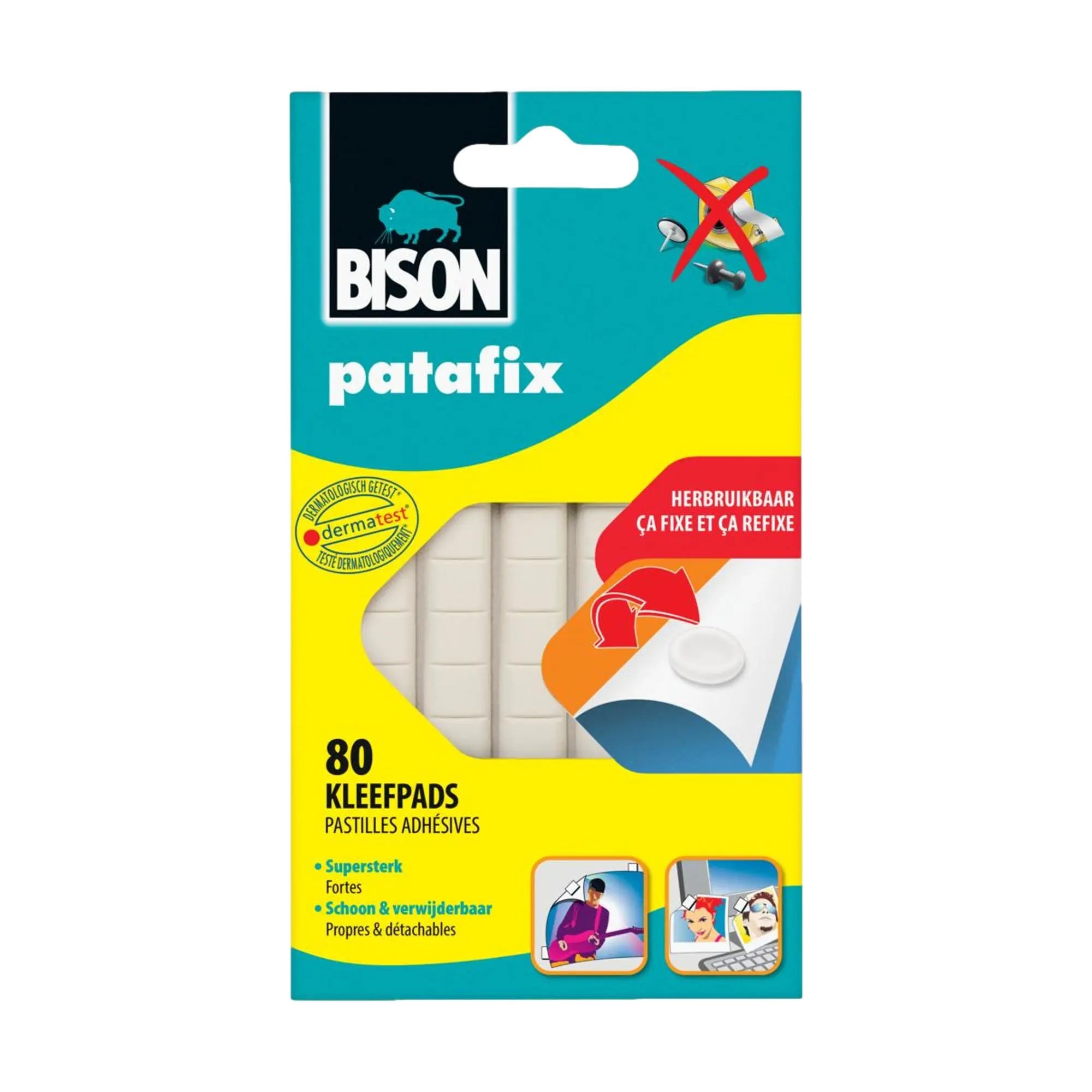 Patafix Blanco - Bolsa de 80 piezas - Bisonte